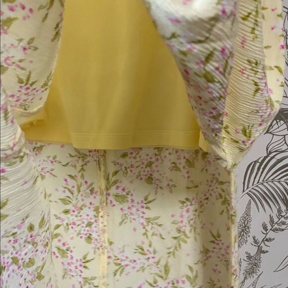 Urban Social XL Floral Yellow Skirt Slit Maxi - Picture 5 of 6